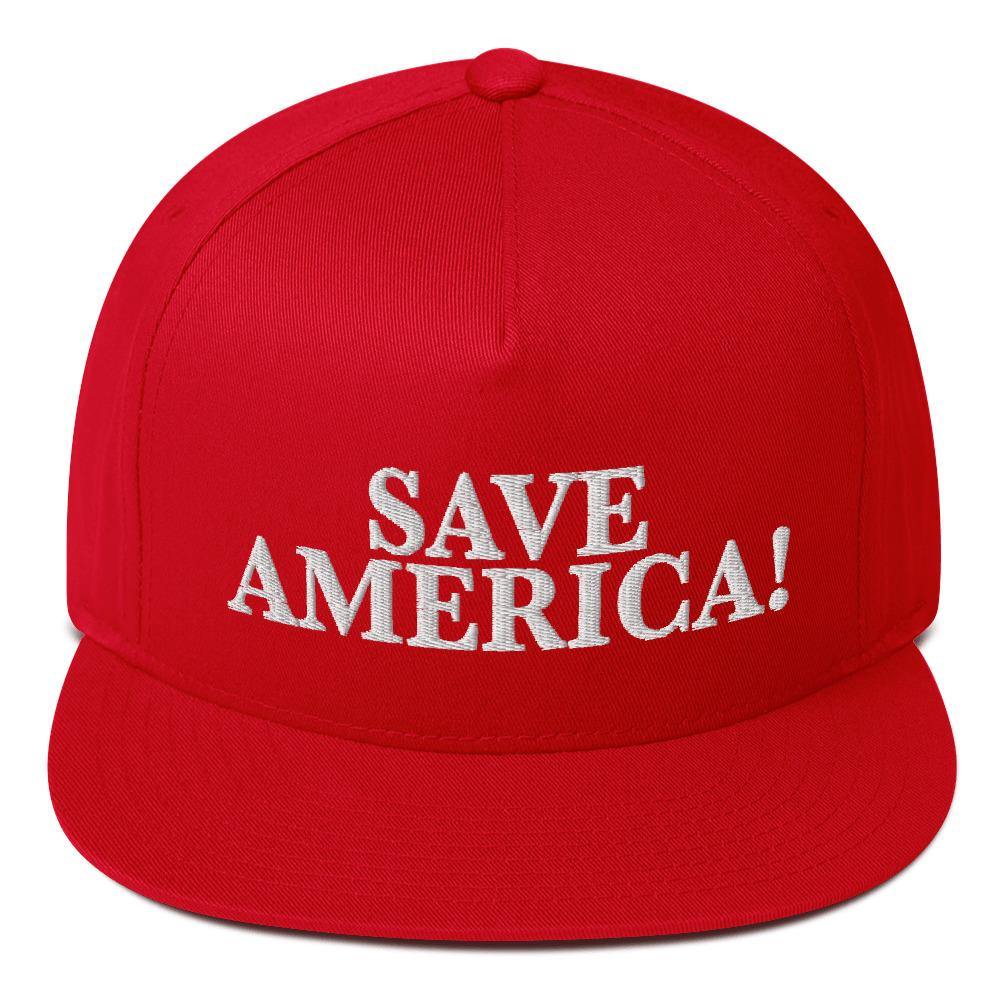 Save America Hat - Embroidered Hat Flat Bill Cap - Trump Save America Store 2024